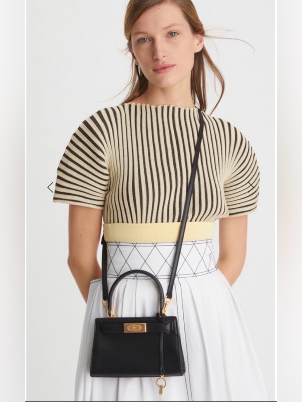 TORY BURCH Lee Radziwill Black Leather Petite Crossbody Bag
